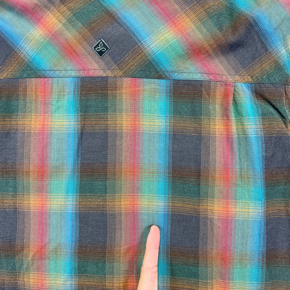 Prana Flannel Shirt Mens Large Plaid Organic Cotton Waffle Lined Shacket Asylum - Picture 13 of 16